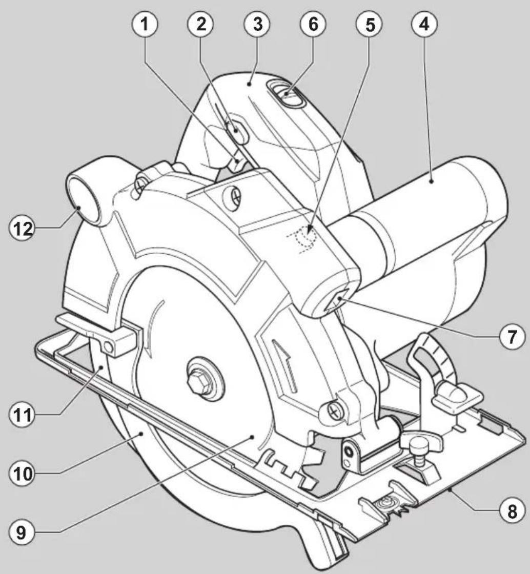 Technical diagram of a mechanical device with numbered parts for identification