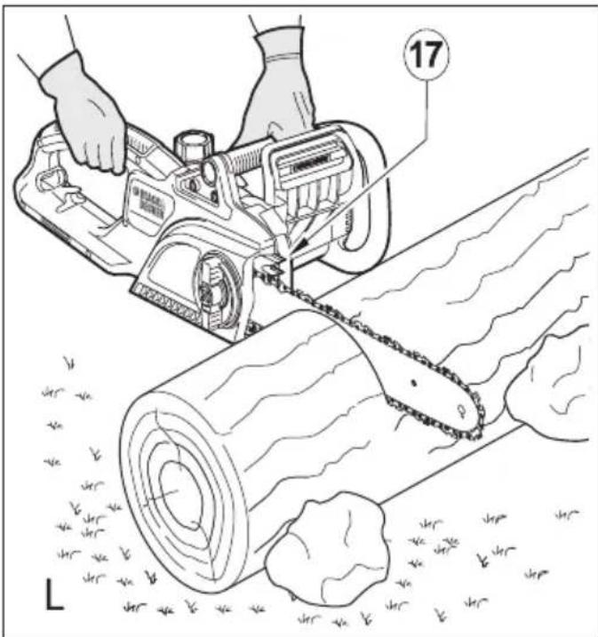 Diagram illustrating a logging process with labeled components and a numbered marker '17'