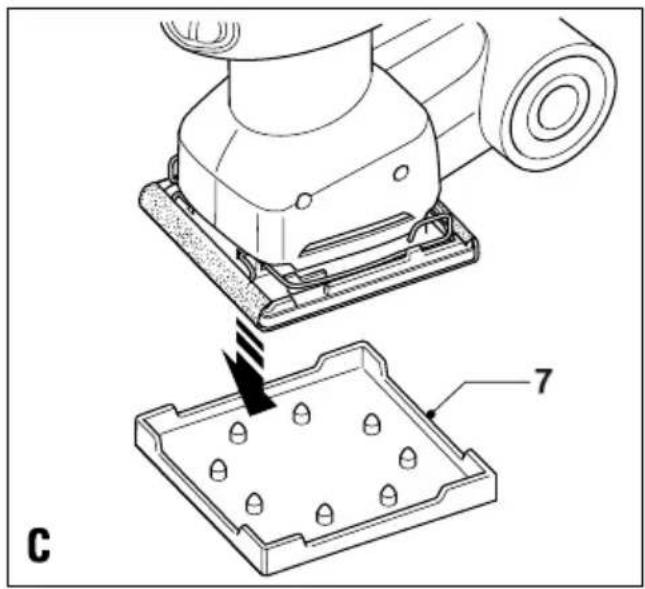 Technical diagram showing a sewing machine and its base plate with labeled components