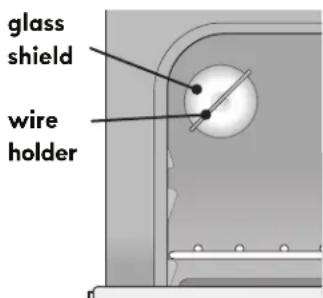 glass shield wire holder