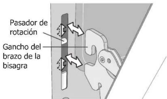 Pasador de rotación Gancho del brazo de la bisagra