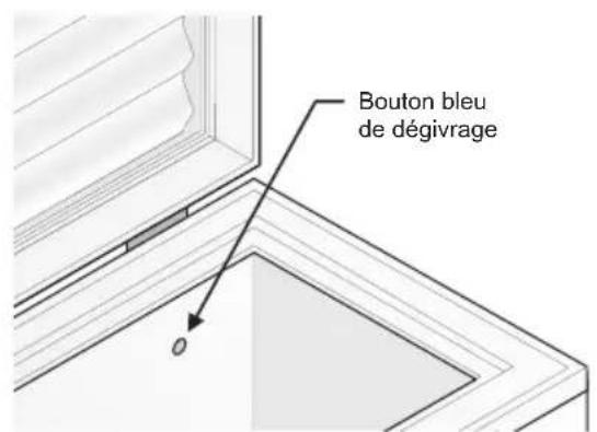 Bouton bleu de dégivrage