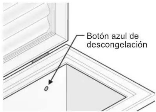 Botón azul de descongelación