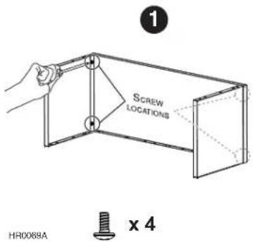 1 Screw LOCATIONS HR0068A x 4