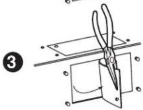 Diagram showing a sewing machine needle cutting a rectangular block, labeled with number 3 and Chinese character '③'