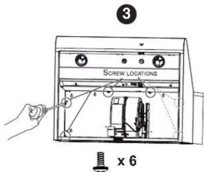 3 Screw LOCATIONS x 6