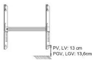 PV, LV: 13 cm PGV, LGV: 13,6cm
