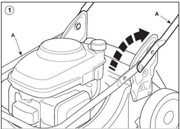 Technical diagram of a mechanical device with labeled components and directional arrows indicating motion or movement.