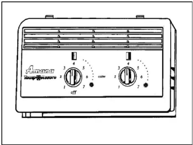 AMANA SXD520SL - Färskvaruskåpets och Deepfreeze skåpets reglage - 1