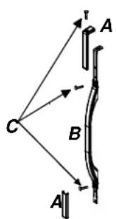 Diagram showing light ray paths from point C to points A and B, with directional arrows indicating light reflection or refraction.
