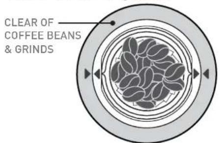 CLEAR OF COFFEE BEANS & GRINDS