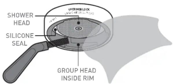 SHOWER HEAD SILICONE SEAL THERMO BLOCK 300°C AIR 350mm (1/2) 40-47 GROUP HEAD INSIDE RIM