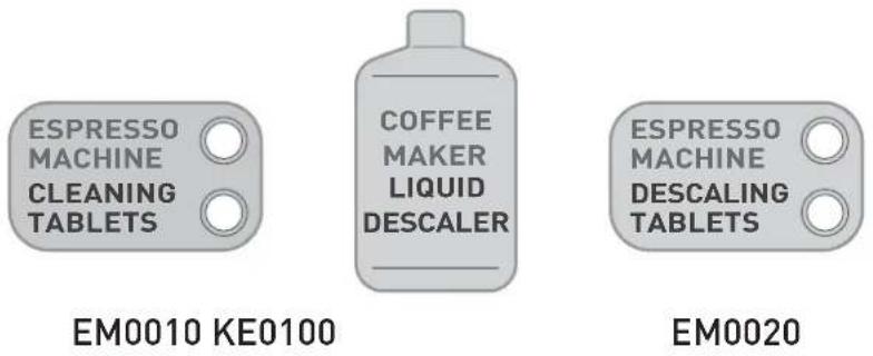 ESPRESSO MACHINE CLEANING TABLETS COFFEE MAKER LIQUID DESCALER ESPRESSO MACHINE DESCALING TABLETS EM0010 KE0100 EM0020