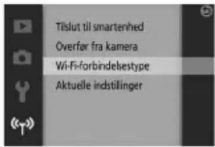 NIKON 1 J5 - Vælg Wi-Fi-forbindelsestype. - 1