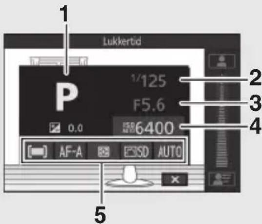 NIKON 1 J5 - ISO-følsomhed (indstillingerne P, S, A og M) - 1
