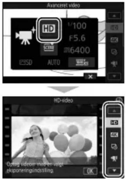 NIKON 1 J5 - Indstillinger for Avanceret video - 1