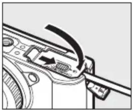 NIKON 1 J5 - Luk batterikammerdækslet/dækslet til hukommelseskort. - 1