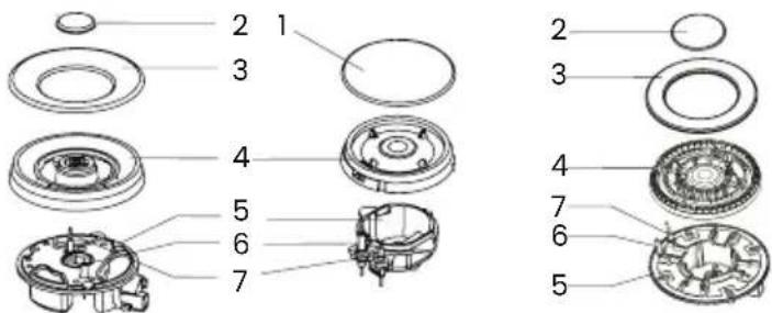 Exploded view diagram of a mechanical assembly with numbered parts for identification