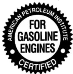 AMERICAN PETROLEUM INSTITUTE FOR GASOLINE ENGINES CERTIFIED