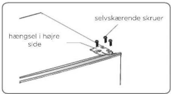 hængsel i højre side selvskærende skruer