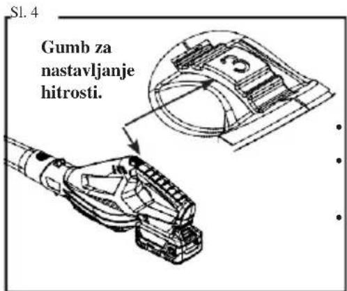 Sl. 4 Gumb za nastavljanje hitrosti.