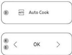 3 AUTO Auto Cook 4 < OK >