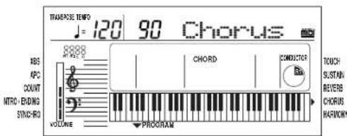TINASESE ENMO J-120 90 Chorus VOLUME APC COUNT NITRO ENDING SYNCH-RG CHORD CONDUCTOR TOUCH SUSTAIN REVERB CHORUS HARMONY
