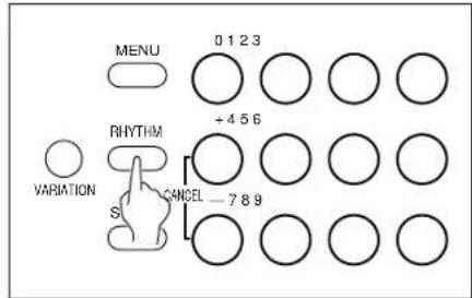 MENU 0 1 2 3 RHYTHM + 4 5 6 VARIATION S CANCEL - 7 8 9