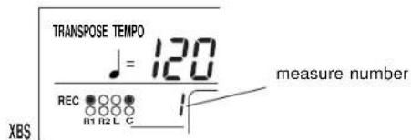 TRANSPOSE TEMPO ♩ = 120 measure number REC R1 R2 L C XBS