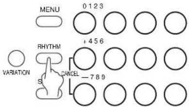 MENU 0 1 2 3 + 4 5 6 RHYTHM VARIATION S CANCEL - 7 8 9