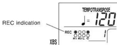 REC indication XBS TEMPOTRANSPOSE 120 REC R1 R2 L C