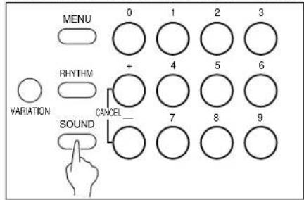 MENU 0 1 2 3 RHYTHM + VARIATION CANCEL SOUND 7 8 9