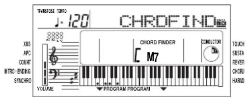 TRANSPOSE TEMPO J-120 CHROFIND XBS APC COUNT INTRO ENDING SYNCHO VOLUME CHORD FINDER M7 CONDUCTOR TOUCH SUSTA REVER CHORU HARID