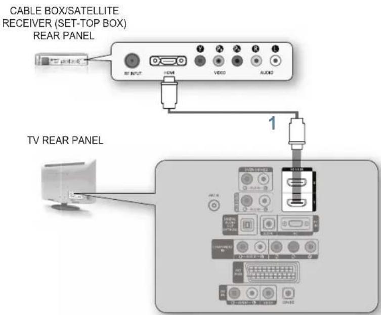 CABLE BOX/SATELLITE RECEIVER (SET-TOP BOX) REAR PANEL 1 TV REAR PANEL