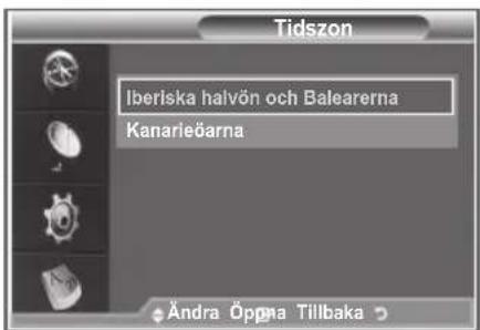 Tidszon Iberiska halvön och Balearerna Kanarieðarna Ändra Öppna Tillbaka