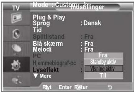 SAMSUNG LE26R89BD - Indstilling af Lyseffekt - 2
