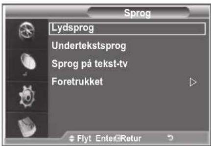 SAMSUNG LE26R89BD - Valg af det foretrukne sprog (lyd, undertekst eller tekst-tv) - 1