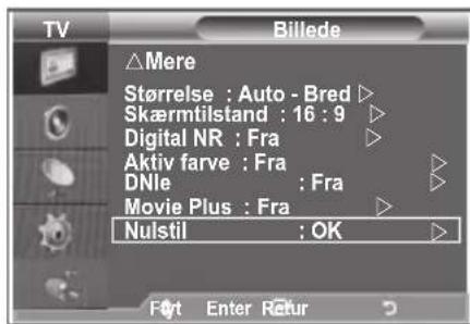 SAMSUNG LE26R89BD - Nulstilling af billedindstillingerne til standardindstillingerne - 1
