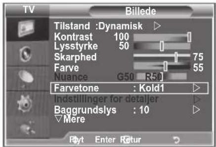 SAMSUNG LE26R89BD - Ændring af farvetonen - 1