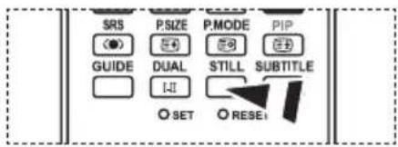SRS P.SIZE P.MODE PIP GUIDE DUAL STILL SUBTITLE LJ O SET O RESET
