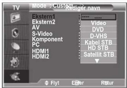 SAMSUNG LE26R89BD - Redigering af navne på indgangskilder - 2