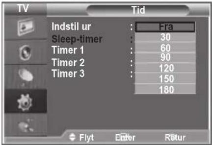 SAMSUNG LE26R89BD - Indstilling af sleep-timer - 2