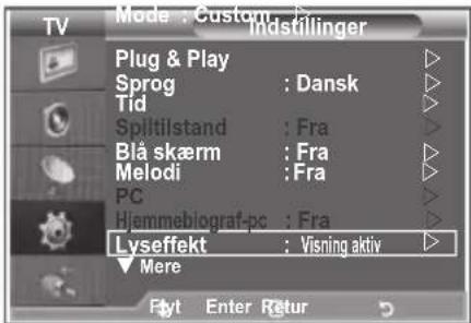 SAMSUNG LE26R89BD - Indstilling af Lyseffekt - 1