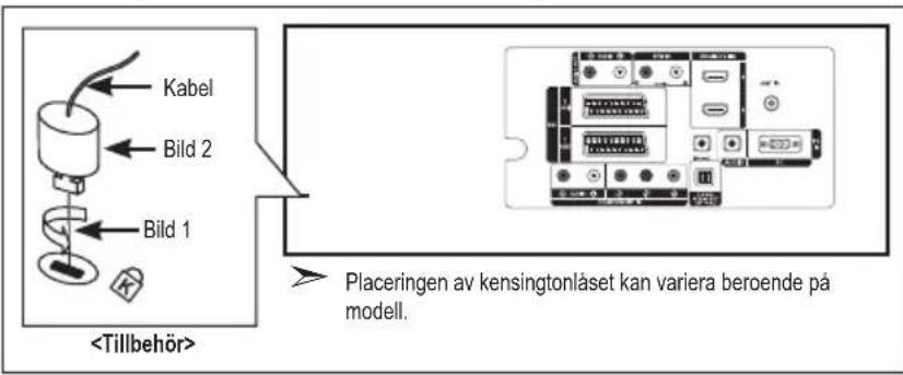 Kabel Bild 2 Bild 1 Placeringen av kensingtonlåset kan variera beroende på modell.