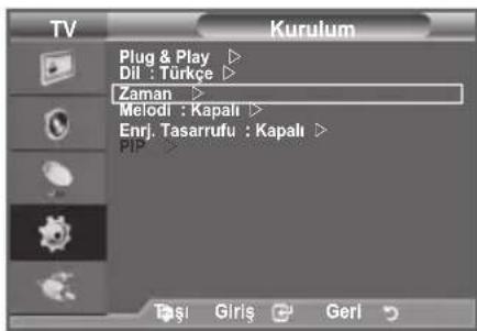 TV Plug & Play ▶ Dil : Türke ▶ Zaman ▶ Melodi : Kapali ▶ Enrj. Tasarrufu : Kapali ▶ PIP ▶ Kurulum Tasi Girls Geri