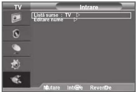 TV Listă surse : TV Editare nume Mutare Intrare Revenre