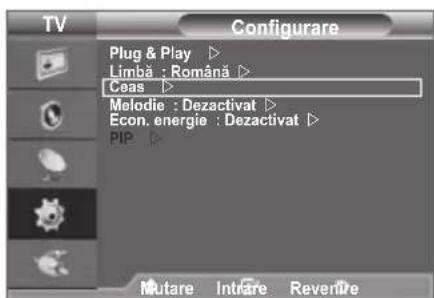 TV Configurare Plug & Play ▷ Limbă : Română ▷ Ceas ▷ Melodie : Dezactivat ▷ Econ. energie : Dezactivat ▷ PIP ▷ Mutare Infrare Reventre
