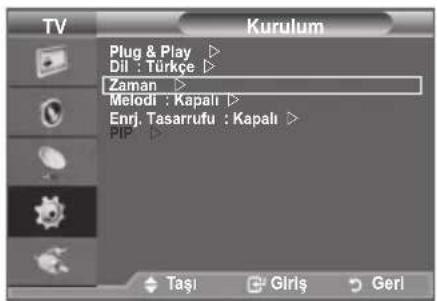 TV Plug & Play ▶ Dil : Türke ▶ Zaman ▶ Melodi : Kapalı ▶ Enri. Tasarrufu : Kapalı ▶ PIP ▶ Taşı Girls Geri