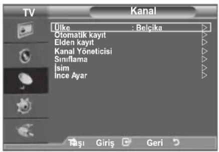 TV Kanal Olke : Belçika Otomatik kayıt Elden kayıt Kanal Yöneticisi Sınıflama jsim Ince Ayar Taşı Giriş Geri