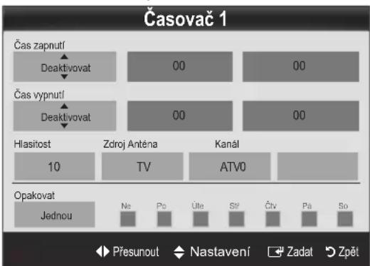 SAMSUNG LE22C450E1W - Nastavení časovače zapnutí a vypnutí - 1